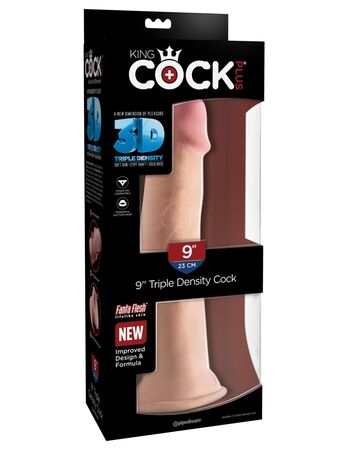 Телесный фаллоимитатор на присоске 9  Triple Density Cock - 26,7 см.
